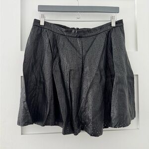 Black Leatherette A-line Skirt - Club Monaco